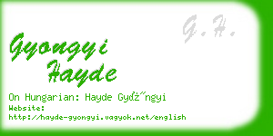 gyongyi hayde business card